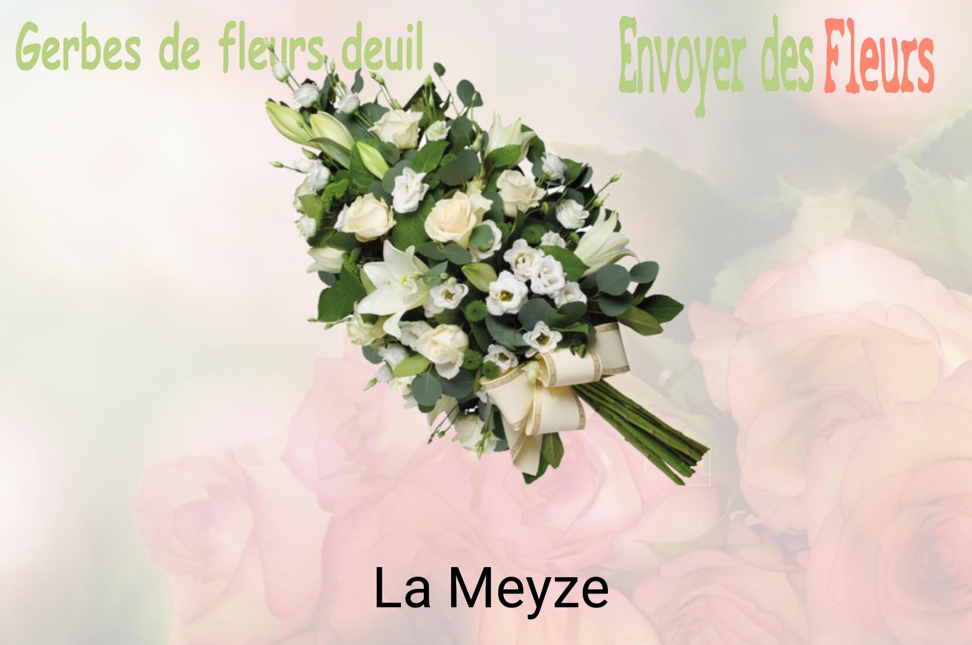 Gerbe de fleurs de deuil livrée à La Meyze